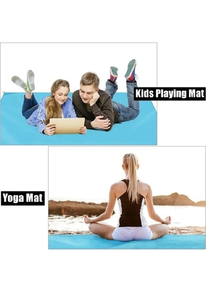 Mavi Stil 150X120CM 2m * 2m Kamp Kumsuz Sihirli Plaj Kumsuz Mat Seyahat Açık Büyük Yatak Su Geçirmez Çanta Battaniye Katlanabilir (Yurt Dışından) fırsatları
