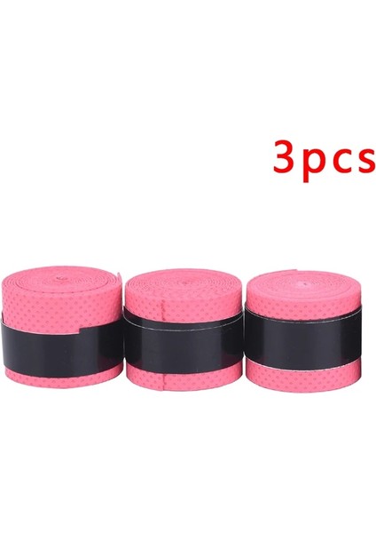 Kırmızı Stil 3 Adet Telap Kauçuk Badminton Raket Tutuş Kolu Kauçuk Kaymaz Ter Emici Raket Tutuş Kolu ile Kauçuk Sarma Bandı (Yurt Dışından)