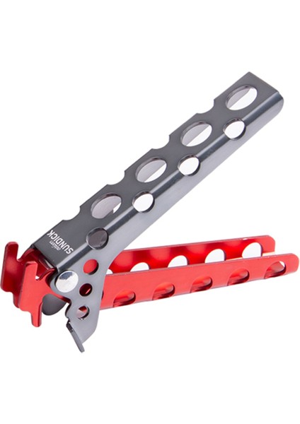 Tip 2A Kırmızı Gri Stil Alocs Haşlanma Önleyici Ultralight Açık Kamp Barbekü Tencere Aletleri Pan Kase Pot Tutucu Eloksallı Alüminyum Pot Pense Kelepçe (Yurt Dışından)