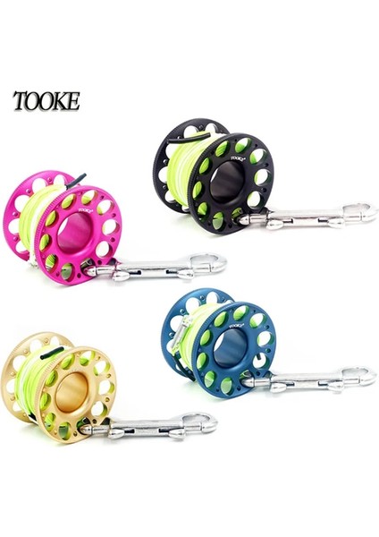 15M Altın Stili Tüplü Alüminyum Dalış Makarası Parmak Makarası Düz ​​çizgi Yapış Cıvata Kancası Şnorkel Mağarası Dalış Sualtı Balıkçılığı Için (Yurt Dışından) fırsatları