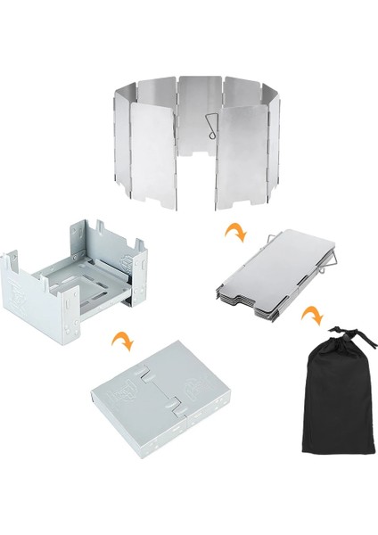 Ön Cam Stili Olmadan Mini Katlanır Soba Öğle Yemeği Kutusu Buharlama Rafı Combo Seti Kamp Öğle Yemeği Kutusu Amping Için Yürüyüş Balıkçılık Tencere Malzemeleri (Yurt Dışından) fırsatları