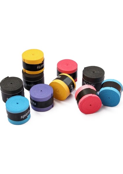 10 Adet Çok Renkli Stil 10 Adet Tenis Overgrips Bant Kaymaz Bisiklet Gidon Spor Badminton Raket Sapları Ter Bandı Balıkçılık Çubukları Aşırı Kavrama Ter Bandı (Yurt Dışından)