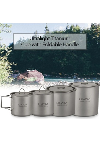 350ML Tarzı Hafif Titanyum Sofra Takımı Seti Katlanır Spork Kaşık Su Bardağı Kupa Sofra Seyahat Kamp Için Açık Tencere Akşam Yemeği (Yurt Dışından) fırsatları