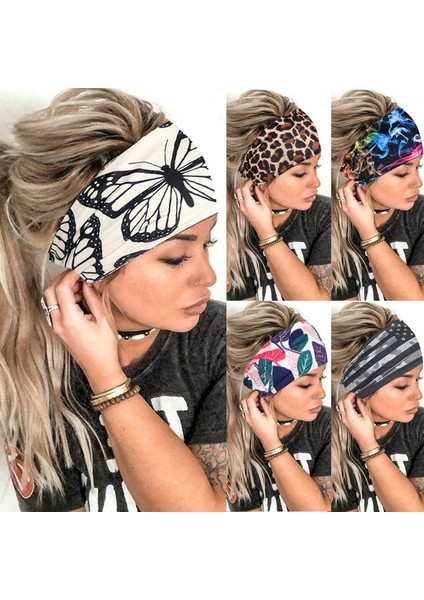 Bordo Tarzı Batik Yoga Saç Bantları Saç Aksesuarları Yıldız Gökyüzü Doğa Sporları Yoga Fitness Erkekler Kadınlar Için Ter Emme Moda Trendi (Yurt Dışından)