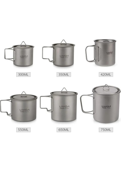 420ML Tarzı Hafif Titanyum Sofra Takımı Seti Katlanır Spork Kaşık Su Bardağı Kupa Sofra Seyahat Kamp Için Açık Tencere Akşam Yemeği (Yurt Dışından) fırsatları