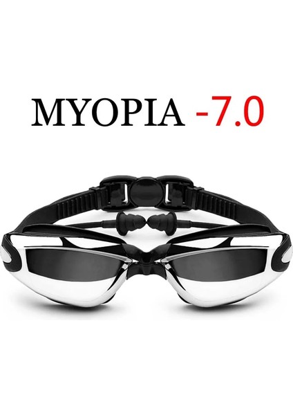 Chaoduo Shop Miyopi Siyah -7.0 Tarzı Yetişkinler Dalış Gözlükleri Miyopi Kulak Tıkacı Su Geçirmez Erkekler Arena Natacion Optik Yüzmek Gözlük Sis Önleyici Reçete Yüzme Gözlükleri (Yurt Dışından)