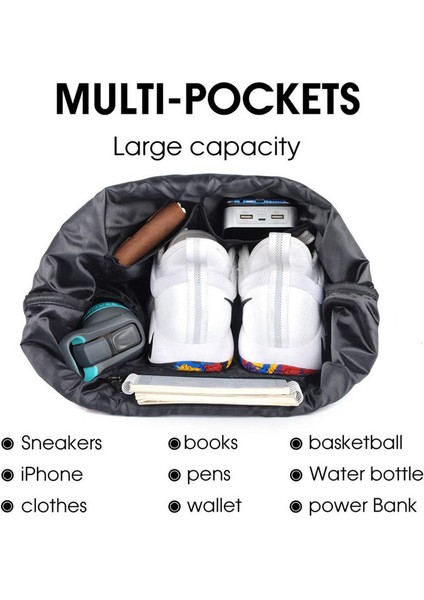 Mavi Tavus Kuşu Stili Kadın Ipli Spor Çantası Su Geçirmez Spor Çantası Açık Sırt Çantası Eğitim Kızlar Için Seyahat Yüzme Spor Çantaları Softback Öğrenci (Yurt Dışından) fırsatları