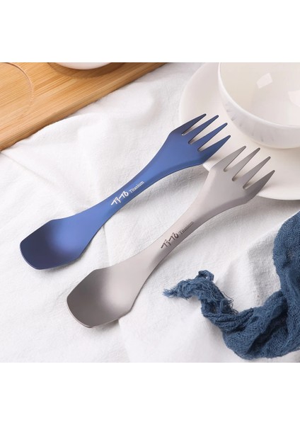 No.8 Stili 1 Adet Saf Titanyum Tencere Uzun Saplı Kaşık Çatal Çatal Kare Çubuklarını Edc Kamp Aracı Açık Aksesuarları (Yurt Dışından) modelleri