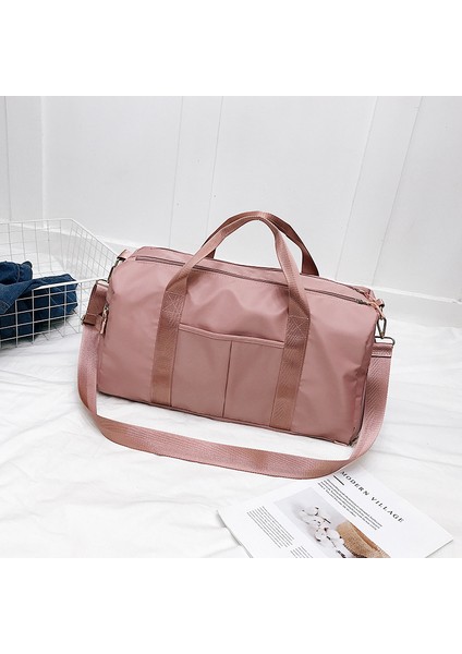 A-Pembe Tarzı Açık Su Geçirmez Naylon Spor Spor Çantaları Erkek Kadın Eğitim Spor Seyahat Çanta Ayakkabı Bölmesi ile Yoga Mat Spor Çanta (Yurt Dışından) fiyatları