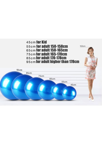 25CM Pembe Tarzı Patlamaya Dayanıklı Pvc Yoga Topu Egzersiz Için Kalınlaştırılmış Fitness Topları Home Gym Pilates Ekipmanları Denge Topu 45CMCMCMCM (Yurt Dışından)