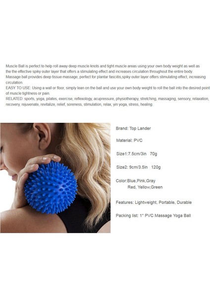 Yeşil 9cm Tarzı Dikenli Masaj Topları Pvc Fitness Eğitimi Taşınabilir Fizyoterapi Topu Tetik Noktası Kirpi Topu Masaj Topu Eller Ayaklar Için (Yurt Dışından) indirimleri