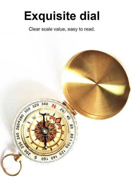 Altın Tarzı Pusula Vintage Pirinç Noctilucent Cep Pusula Yürüyüş Kamp Izle Retro Tarzı Tasarım Yüksek Li Kamp (Yurt Dışından)