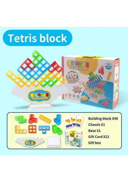 Enjoy Quality 48 Parca Tetris Yapı Taşları Çocuk Oyuncakları Masaüstü Dengesi Jenga Bulmaca Interaktif Oyun (Yurt Dışından)