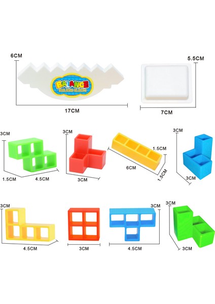 16 Parca Tetris Yapı Taşları Çocuk Oyuncakları Masaüstü Dengesi Jenga Bulmaca Interaktif Oyun (Yurt Dışından)