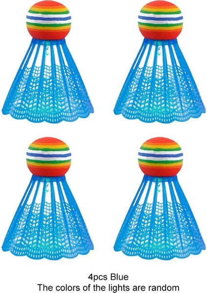 Chaoduo Shop Mavi Stil 4ADET LED Aydınlatma Badminton Kuşları Karanlık Gecede Glow Naylon Raketle Dropship (Yurt Dışından)