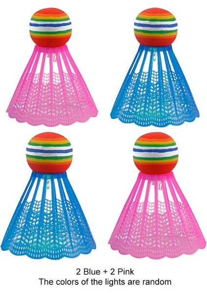 Chaoduo Shop Mavi Stil 4ADET LED Aydınlatma Badminton Kuşları Karanlık Gecede Glow Naylon Raketle Dropship (Yurt Dışından)