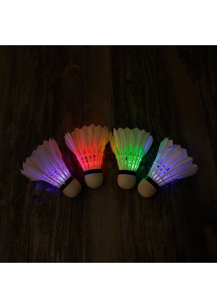 4ADET Karanlık Gece Renkli LED Badminton Raketle Kuşlar Aydınlatma Tüy 425E (Yurt Dışından)