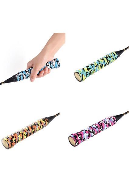 Kamuflaj Yeşil Tarzı Kamuflaj Kaymaz Tenis Badminton Squash Topu Raket Kolu Kapak Şerit Badminton Overgrips Ter Bandı Tenis Bandı El Kavrama (Yurt Dışından) modelleri