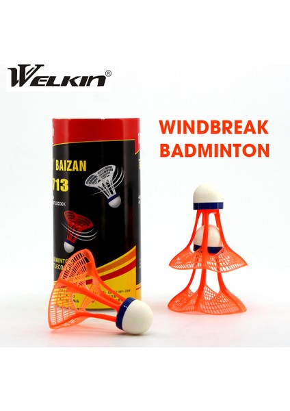3 Adet Sarı Stil Welkın Yeni Orijinal Airshuttle Açık Badminton Windbreak Plastik Top Naylon Raketle Topu Kararlı Direnç Tüpü (Yurt Dışından)