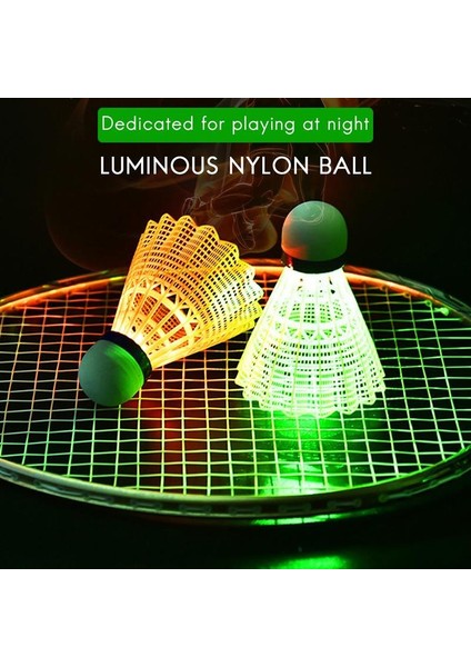 6 Adet Aydınlatma Badminton Karanlık Gece Glow Renkli LED Işık Aydınlık Raketle Doğa Sporları Tüy Topu Eğitim Egzersiz (Yurt Dışından)