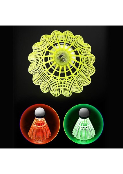 6 Adet Aydınlatma Badminton Karanlık Gece Glow Renkli LED Işık Aydınlık Raketle Doğa Sporları Tüy Topu Eğitim Egzersiz (Yurt Dışından)