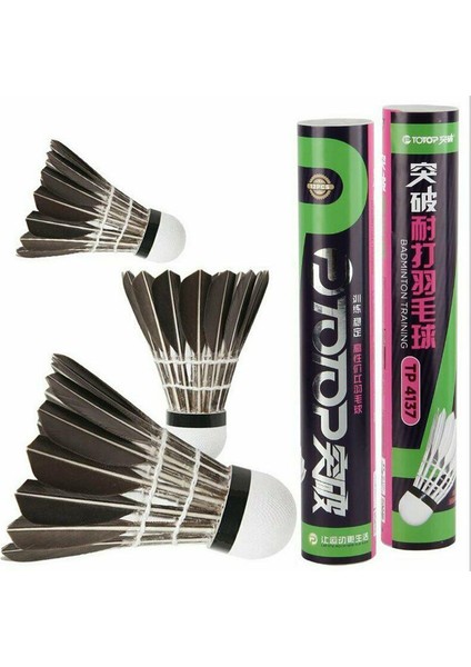 Ro Eğitim Siyah Kaz Tüyü Raketle Badminton Topu Oyunu Dayanıklı (Yurt Dışından)