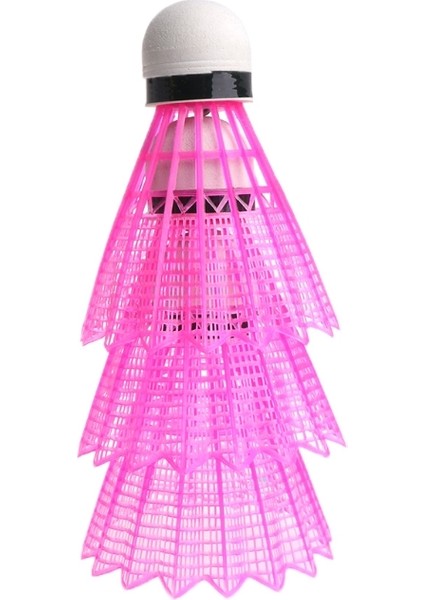 Kırmızı Stil 3 Adet LED Parlayan Işık Up Plastik Badminton Raketle Renkli Aydınlatma Topları (Yurt Dışından)