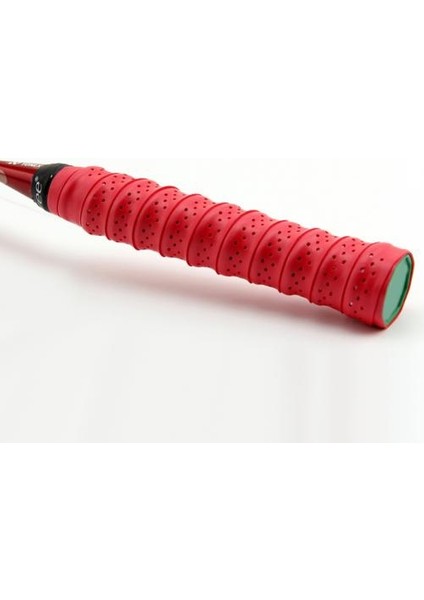 Kırmızı Stil 1 Çift Kaymaz Nefes Alabilir Delikler Tenis Badminton Raket Kolu Overgrips Bant Badminton Aksesuarları (Yurt Dışından)
