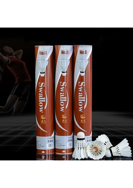 Beyaz Stil Yeni Lot Badminton Kaz Tüyü Badminton Topu Raketle Doğa Sporları Fitness Aksesuarları (Yurt Dışından)