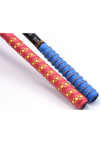Açık Mavi Stil Kaymaz Içi Boş Badminton Raketi Ter Emme Kavrama Nefes Alabilir Tenis Raketi Overgrip Olta Tutma Rao Q1002CMF Getirin (Yurt Dışından) indirimleri