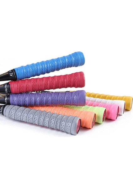 Gök Mavisi Tarzı Nefes Alabilir Kaymaz Nefes Alabilir Spor Aşırı Kavrama Ter Bandı Tenis Overgrips Bant Badminton Raket Sapları Ter Bandı (Yurt Dışından) fırsatları