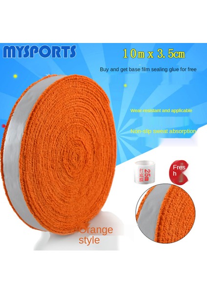 Turuncu Tarzı Badminton Tutma Yeri Bandı Aşınmaya Dayanıklı Tenis Raketleri Kaymaz Ter Emici Bant Büyük Plaka Havlu Tutma Bandı (Yurt Dışından)