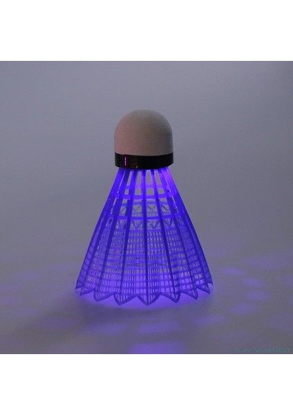 Mavi Stil 3 Adet LED Parlayan Işık Up Plastik Badminton Raketle Renkli Aydınlatma Topları (Yurt Dışından)
