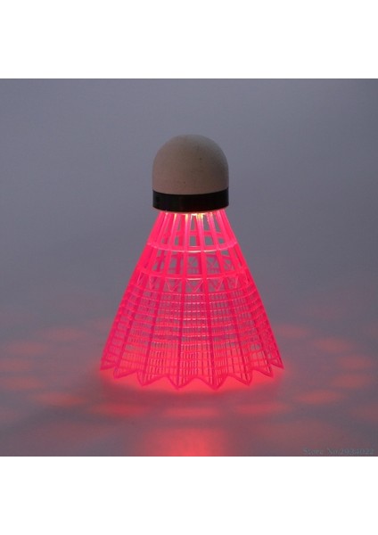 Kırmızı Stil 3 Adet LED Parlayan Işık Up Plastik Badminton Raketle Renkli Aydınlatma Topları (Yurt Dışından)