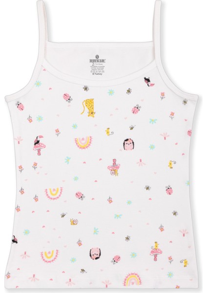 Kız Çocuk Pamuklu Ince Ip Askılı Renkli Baskılı Klasik Atlet 3lü Paket 4328 Renkli modelleri