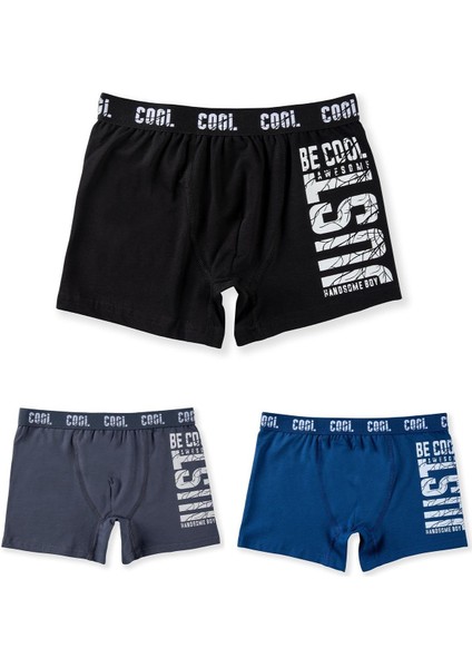 Erkek Çocuk Pamuklu Baskılı Rahat Kesim Likralı Boxer 3051 Renkli