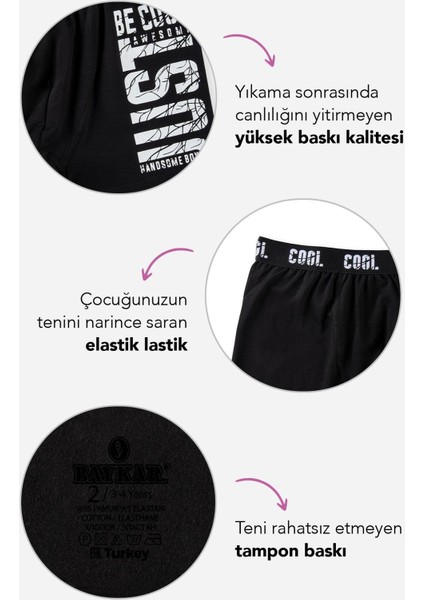 Erkek Çocuk Pamuklu Baskılı Rahat Kesim Likralı Boxer 3051 Renkli indirimleri