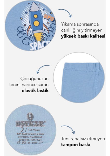 Erkek Çocuk Pamuklu Baskılı Rahat Kesim Likralı Boxer 3'lü Paket 3422 Renkli fiyatları