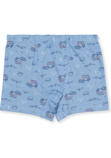 Erkek Çocuk Pamuklu Baskılı Rahat Kesim Likralı Boxer 3'lü Paket 3428 Renkli modelleri