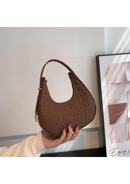 Vintage Koltuk Altı Moda Taş Desen Omuz Çantası (Yurt Dışından)