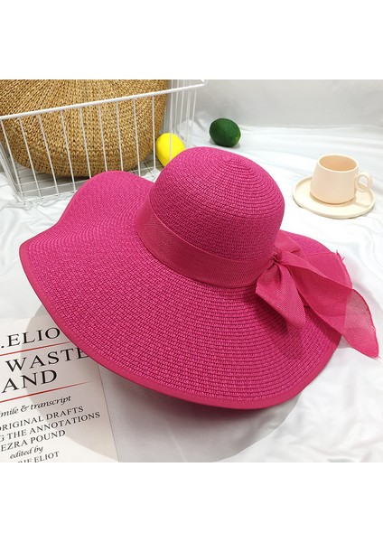 Katlanabilir Yaz Plaj Şapkası Güneş Şapkası Güneş Koruması Büyük Kenar Bayan Güneş Şapkası (Yurt Dışından)