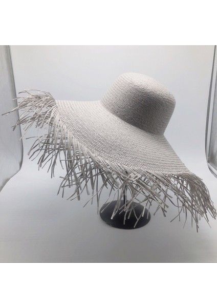 Ham Kenar Yuvarlak Ipek El Dokuması Kağıt Hasır Şapka Yaz Tatili Bayanlar Sahil Plaj Şapkası (Yurt Dışından)