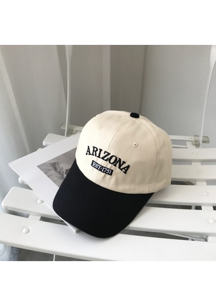 Mektup Nakış Beyzbol Şapkası Yaz Tüm Maç Gündelik Renk Eşleştirme Kap (Yurt Dışından)