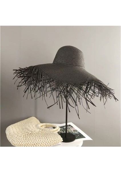 Ham Kenar Yuvarlak Ipek El Dokuması Kağıt Hasır Şapka Yaz Tatili Bayanlar Sahil Plaj Şapkası (Yurt Dışından) fiyatları