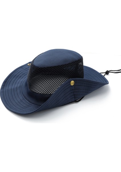 Nefes Alabilir Örgü Kova Şapka Düz Renk Katlanabilir Güneş Şapkası (Yurt Dışından)