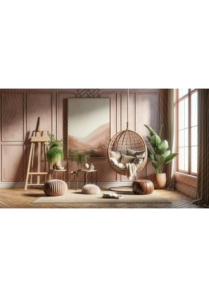 Modern ve Zarif Salon Arkaplanı 200 x 150 cm Fon Duvar Örtüsü