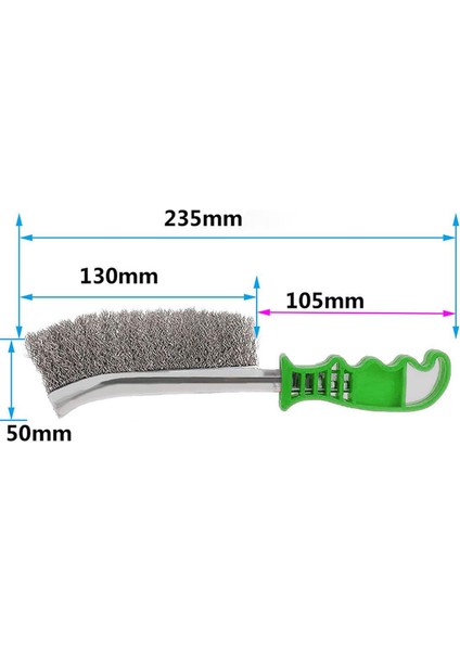 Plastik Saplı Tel Fırça Paslanmaz Telli Kir Pas Temizleme Fırçası 23.5 cm