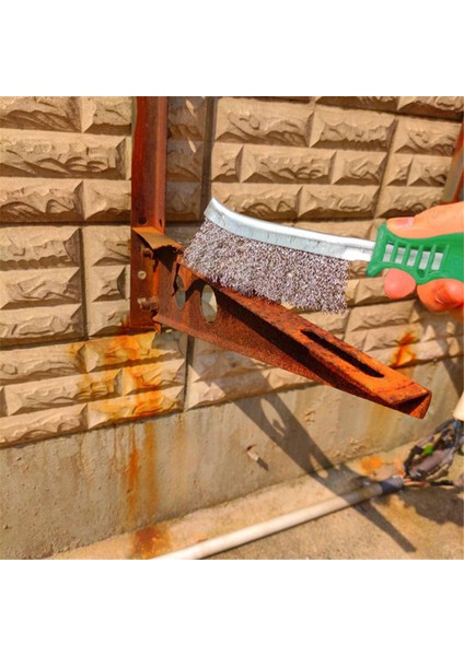 Plastik Saplı Tel Fırça Paslanmaz Telli Kir Pas Temizleme Fırçası 23.5 cm