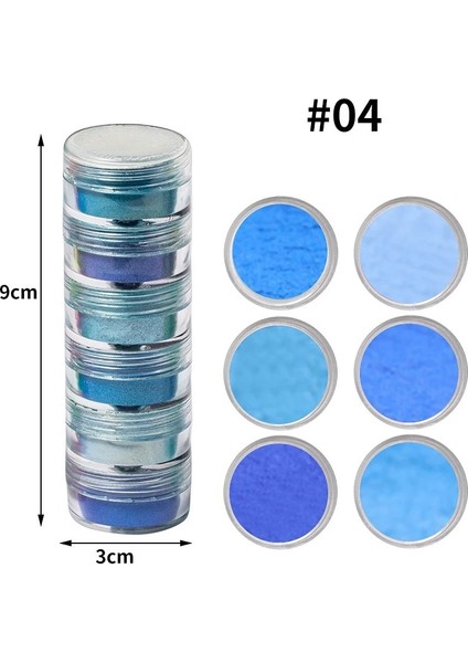No.4 Stili 6 Colorsset Sedefli Toz Regment Mika Mineral Tozu Boya Dıy Epoksi Reçine Takı Yapımı Tırnak Sanat Dekoru Makyaj (Yurt Dışından)