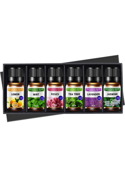 6 Adet Tarzı Aromaterapi Uçucu Yağ Kutusu 10 ml Lavanta Gül Bitki Masaj Esansiyel Yağı Aromaterapi Mum Yapımı Malzemeleri (Yurt Dışından)